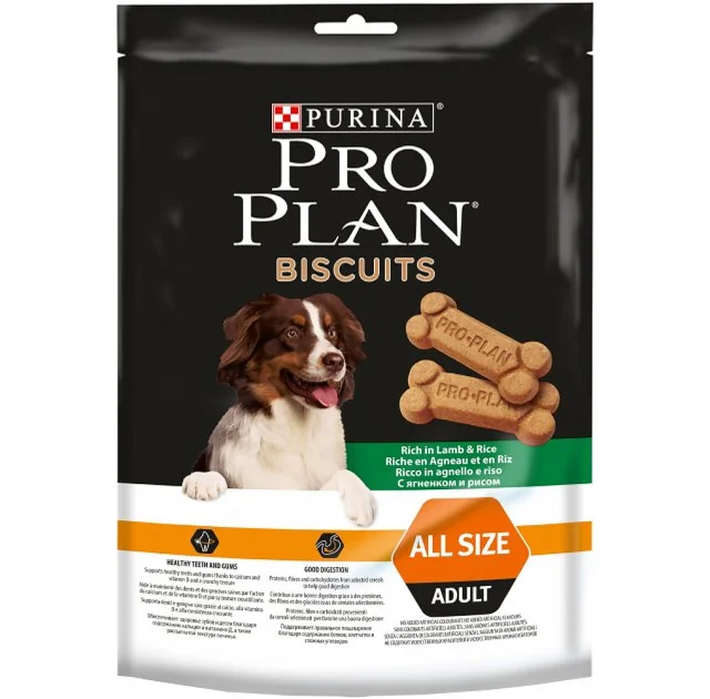Печиво Purina ProPlan Biscuits для дорослих собак, ягня з рисом, 400 г