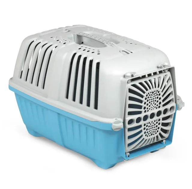 Переноска MPS Pratiko 1 для кошек и собак до 8 кг, голубая, 48×31.5×33 см