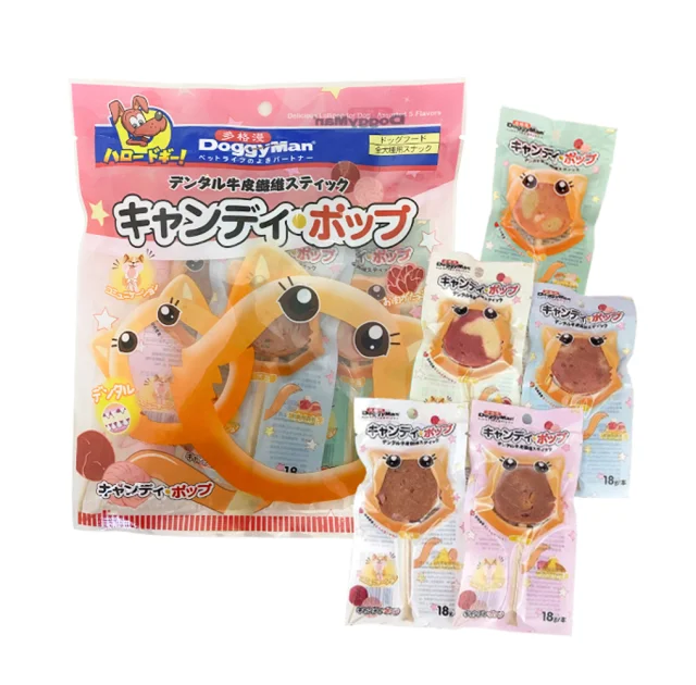 Ласощі DoggyMan Delicious Lollipop, з яловичиною, качкою, лососем, ягням та куркою, для собак, 5×90 г