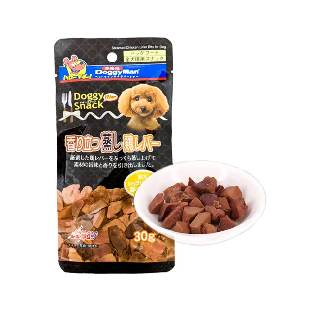 Ласощі DoggyMan Steamed Chicken Liver Bits, куряча печінка на пару, для собак, 30 г