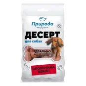 Лакомство Природа Десерт для собак, говядина-бекон, 100 г