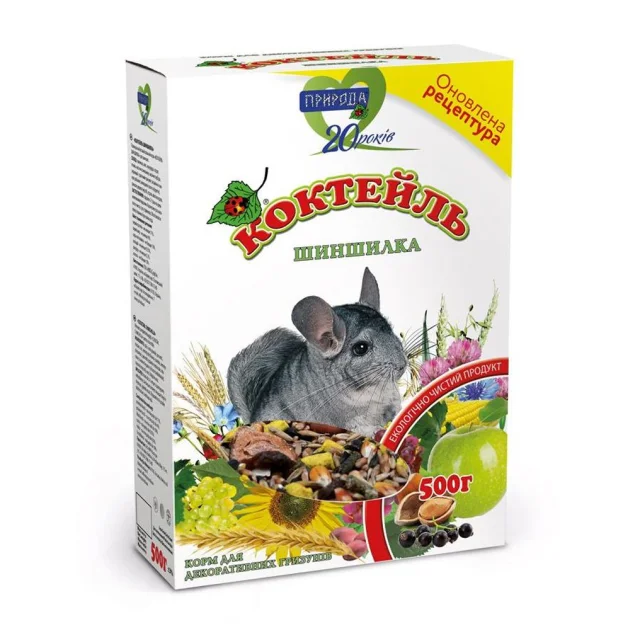 Корм Природа Коктейль Шиншилка, для шиншилл и средних грызунов, 500 г