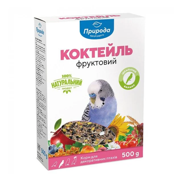 Полноценный корм Природа Коктейль Фруктовый для декоративных птиц, 500 г