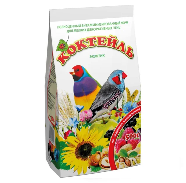 Полноценный корм Природа Коктейль Экзотик для декоративных птиц, 500 г