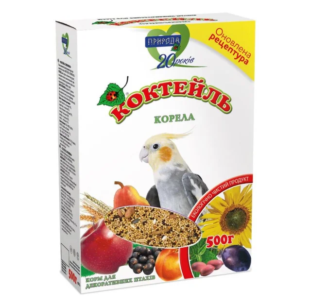 Полноценный корм Природа Коктейль Корелла для декоративных птиц, 500 г