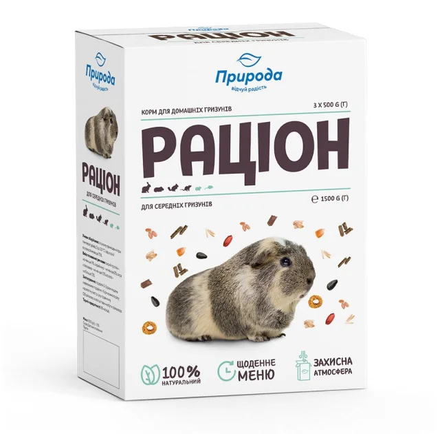 Корм Природа Раціон для середніх гризунів, 1.5 кг
