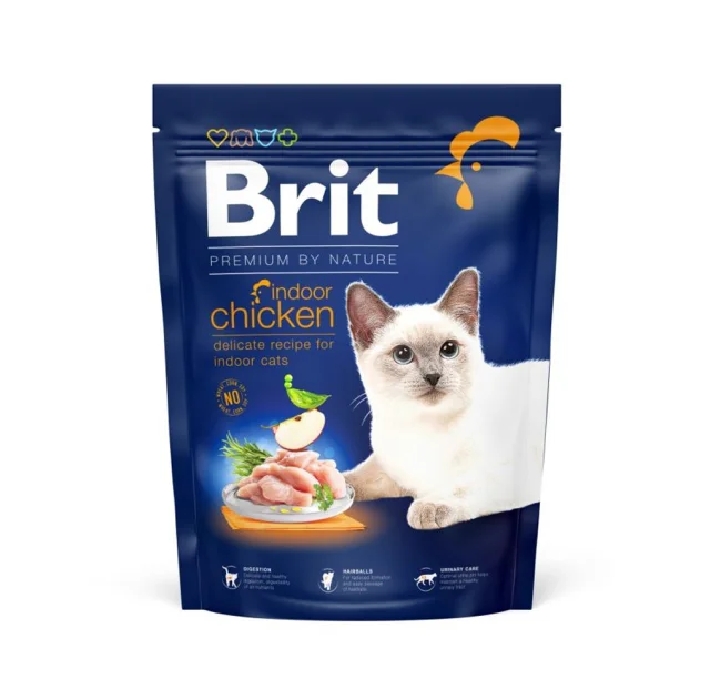 Сухий корм Brit Premium By Nature Indoor для дорослих котів, що мешкають у приміщенні, з куркою, 300 г