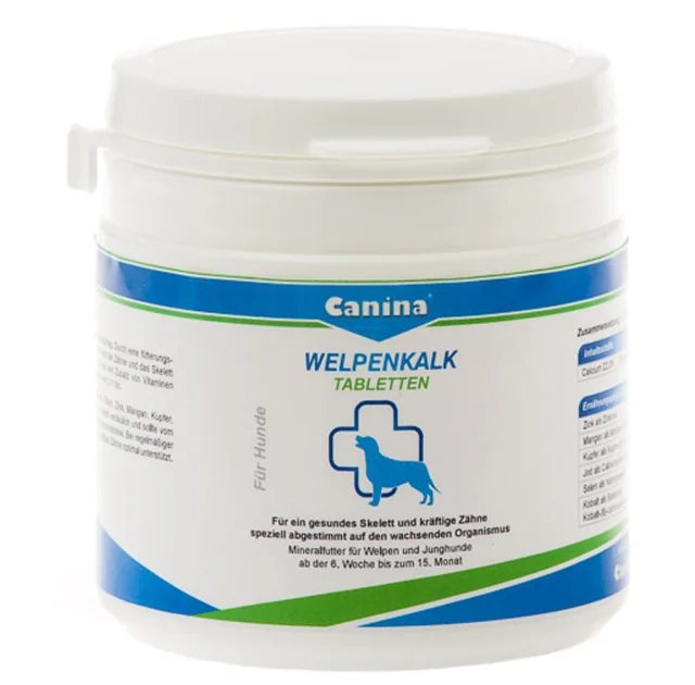Добавка Canina Welpenkalk Tabletten для щенков, с кальцием и фосфором, 150 табл (150 г)