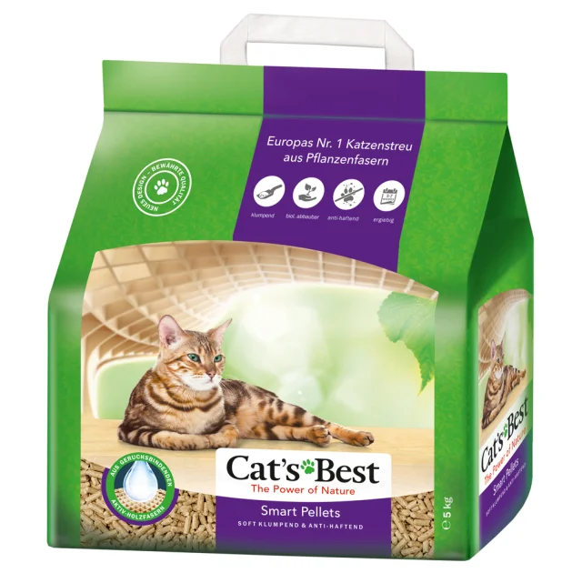 Деревний наповнювач Cat's Best Smart Pellets для довгошерстих котів, 5 кг (10 л)