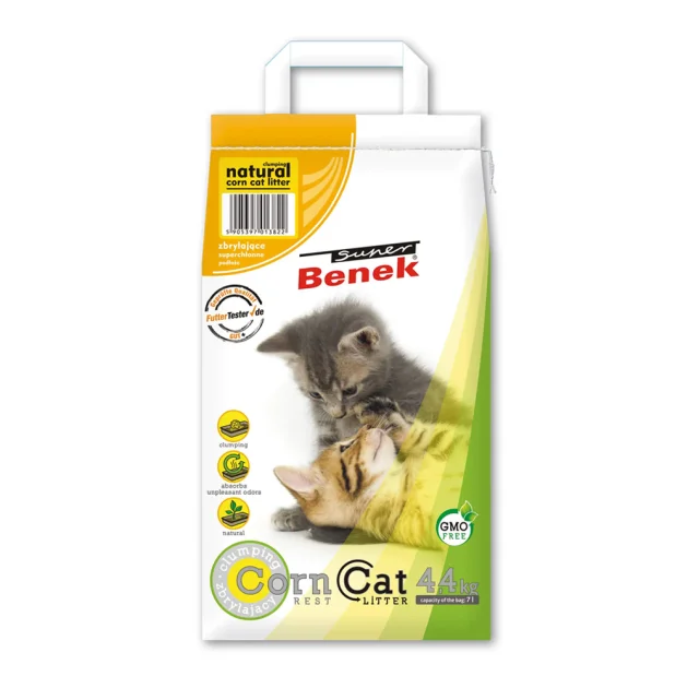 Кукурузный наполнитель Super Benek Corn для кошачьего туалета, без аромата, 7 л