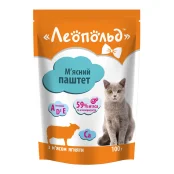 Вологий корм Леопольд Паштет-мус з ягням, для котів 100 г