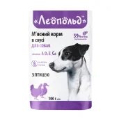 Влажный мясной корм Леопольд для собак, в соусе с птицей, 100 г
