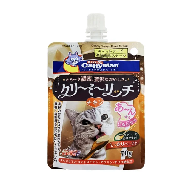 Жидкое лакомство CattyMan Creamy Chicken для кошек, сливочное пюре с курицей, 70 г