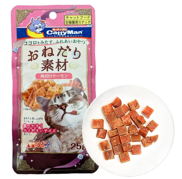 Лакомство CattyMan Salmon Bits для кошек, кусочки филе лосося, 25 г