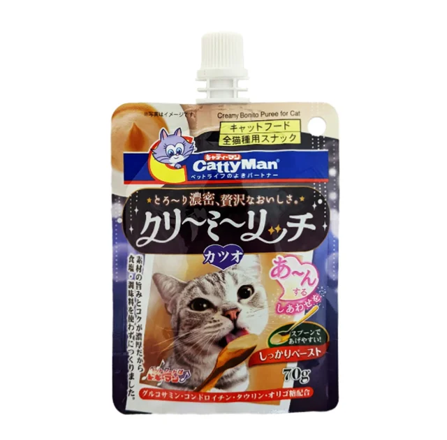 Жидкое лакомство CattyMan Creamy Bonito для кошек, сливочное пюре с макрелью, 70 г