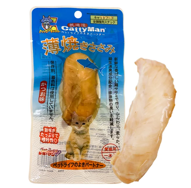 Лакомство CattyMan Chicken Fillet Bonito для кошек, филе курицы с макрелью, 26 г