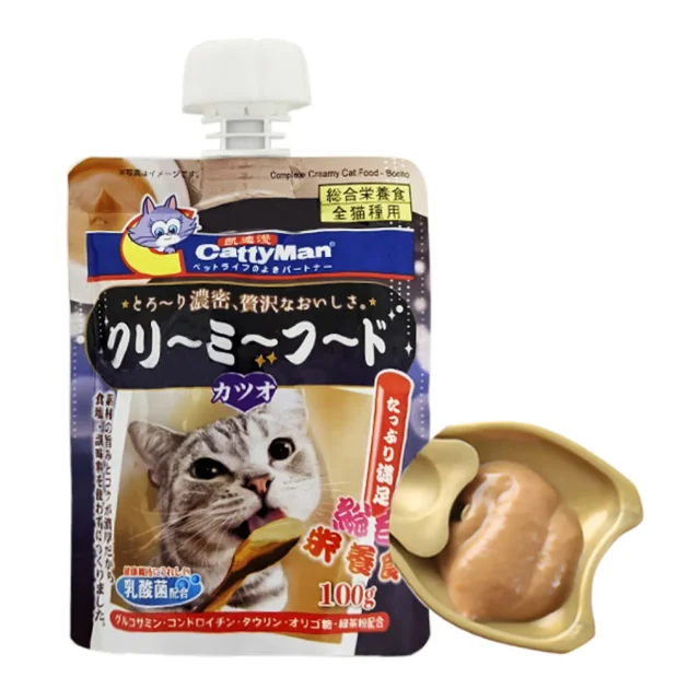 Влажный корм CattyMan Complete Creamy Food Bonito для кошек, крем-суп с макрелью, 100 г