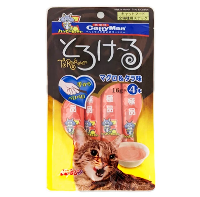 Рідкі ласощі CattyMan Tuna&Codfish для котів, тунець з тріскою, 4 шт × 16 г