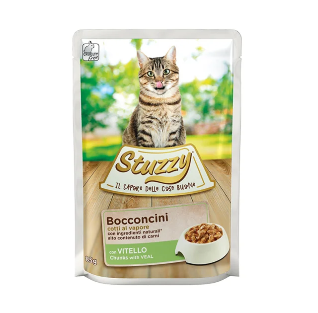 Вологий корм Mister Stuzzy Cat Veal з телятиною в соусі, для котів, 85 г