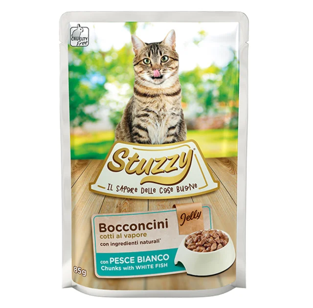 Вологий корм Mister Stuzzy Cat White Fish із білою рибою в желе, для котів, 85 г