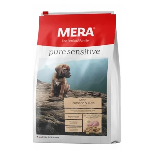 Сухий корм Mera Pure Sensitive Junior Truthahn&Reis для цуценят, з м'ясом індички та рисом, 1 кг