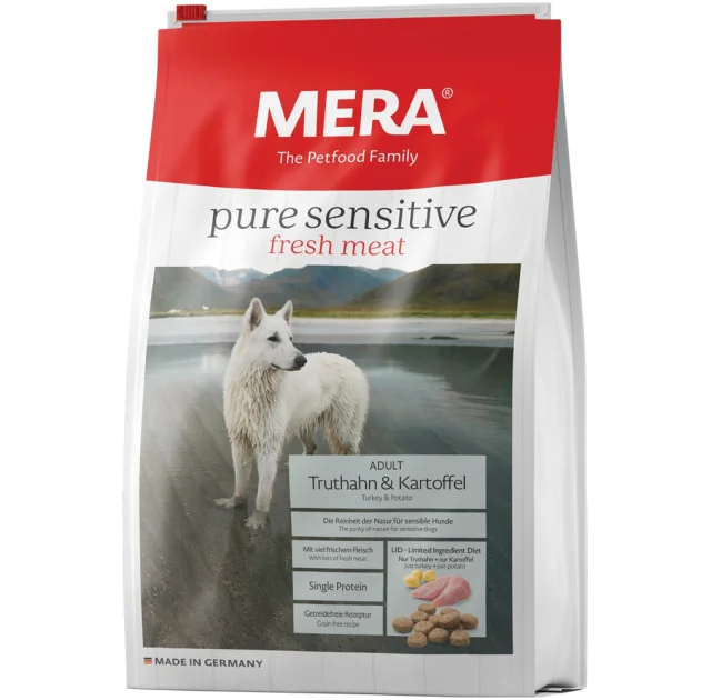 Сухий корм Mera Pure Sensitive Adult Truthahn&Kartoffel для дорослих собак, з індичкою та картоплею, 1 кг