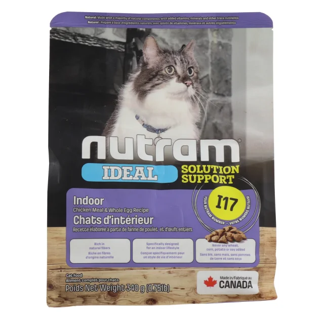 Сухий корм I17 Nutram Ideal Solution Support Indoor Cat для котів домашнього утримання, холістік, 340 г