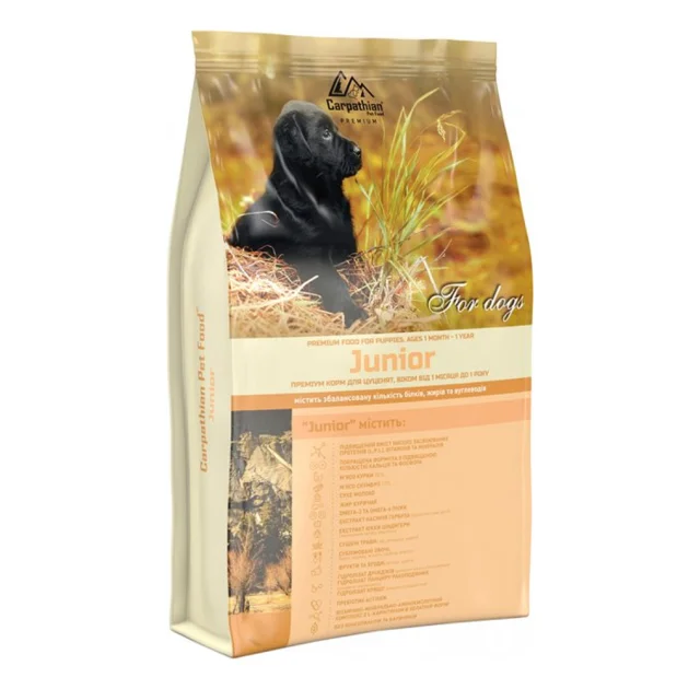 Сухий корм Carpathian Pet Food Junior для цуценят всіх порід віком від 1 місяця до 1 року, з куркою, 12 кг
