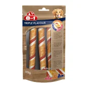 Лакомство для собак 8in1 Triple Flavour трубочки, 3 шт, 113 г