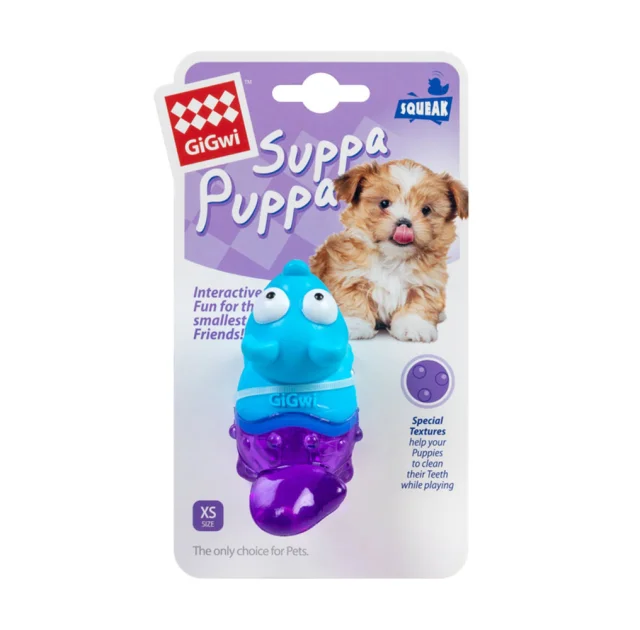 Игрушка GiGwi Suppa Puppa, для щенка, для зубов, лиса с пищалкой, резина, 9 см