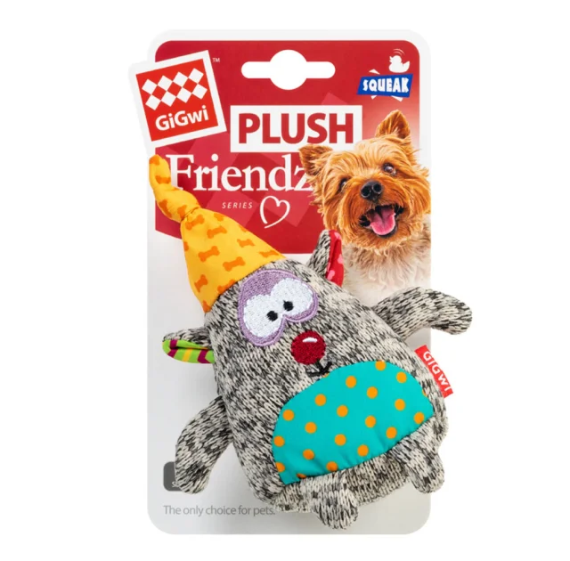 М'яка іграшка GiGwi Plush, для собак, плюшевий ведмідь, з пищалкою, 10 см