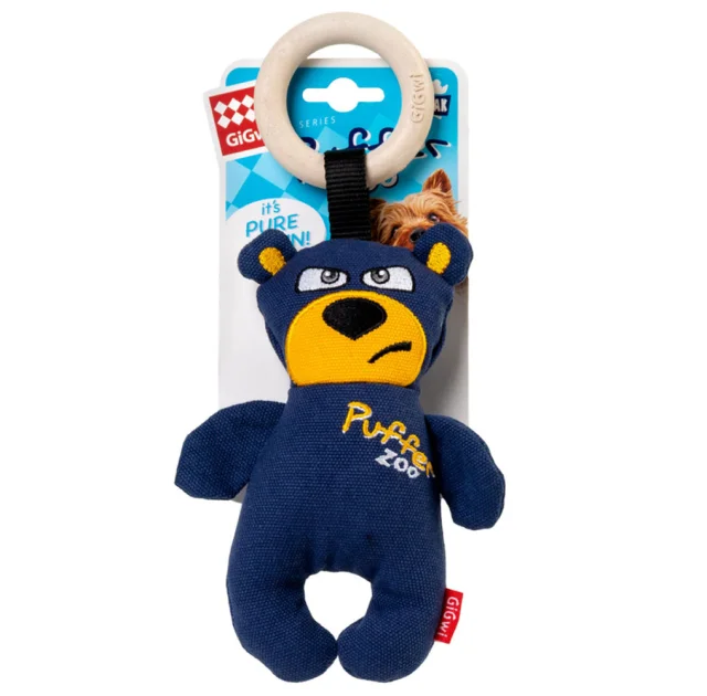 Игрушка GiGwi Basic, для собак, медведь с пищалкой, текстиль, 26 см
