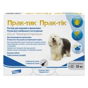 Краплі Elanco Prac-tic для боротьби з комахами і іксодових кліщів для великих собак від 22 кг до 50 кг, 3 піпетки