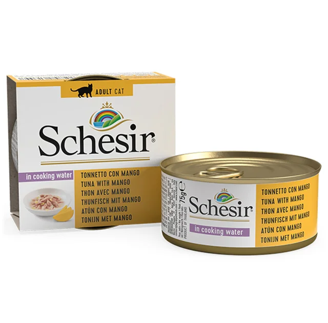 Консерви Schesir Tuna Mango натуральні, для котів, тунець з манго, банку 75 г