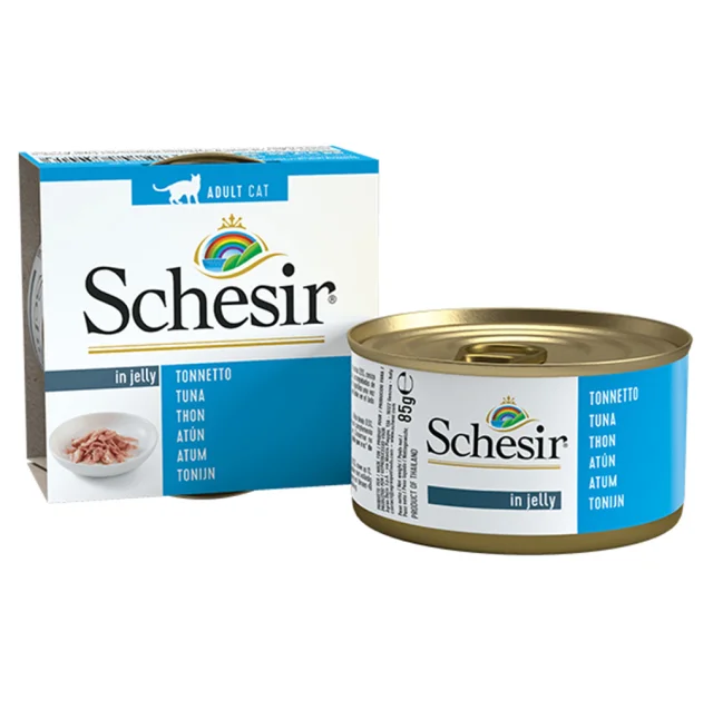 Консерви Schesir Tuna натуральні, для котів, тунець в желе, банку 85 г
