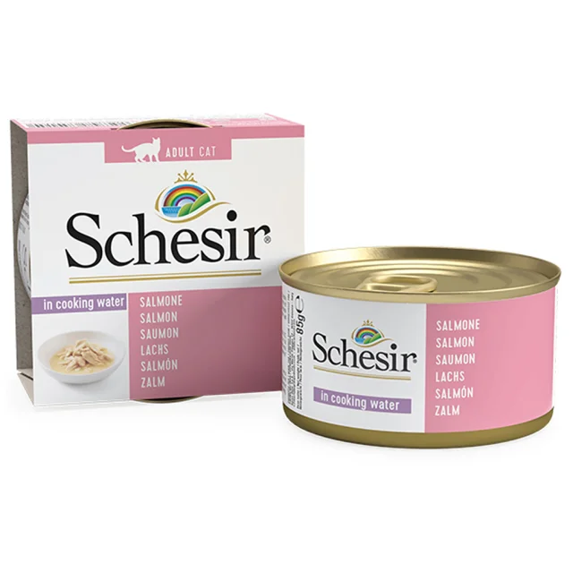 Консерви Schesir Salmon Natural Style натуральні для котів, лосось у власному соку, банку 85 г