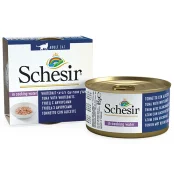Консерви Schesir Tuna Whitebait Rice для котів, тунець з мальками і рисом в своєму соку, банку 85 г