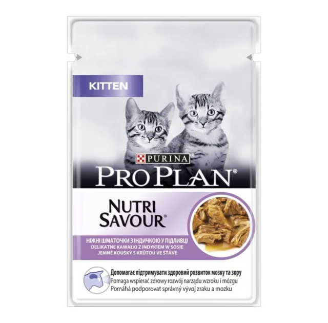 Вологий корм Purina Pro Plan Cat Nutrisavour Kitten для кошенят, з індичкою, 85 г