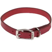 Кожаный ошейник Coastal Circle T Leather Town для собак, красный, 2.5×55 см