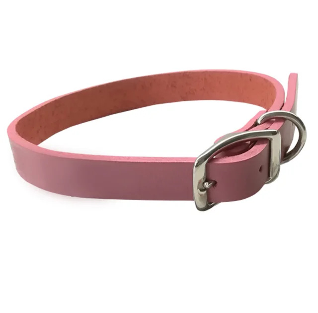 Кожаный ошейник Coastal Circle-T Fashion для собак, розовый, 1.6×35 см