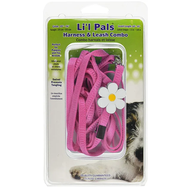 Нейлоновая шлея Coastal Daisy Combo для собак, розовая, 0.8×25-35 см