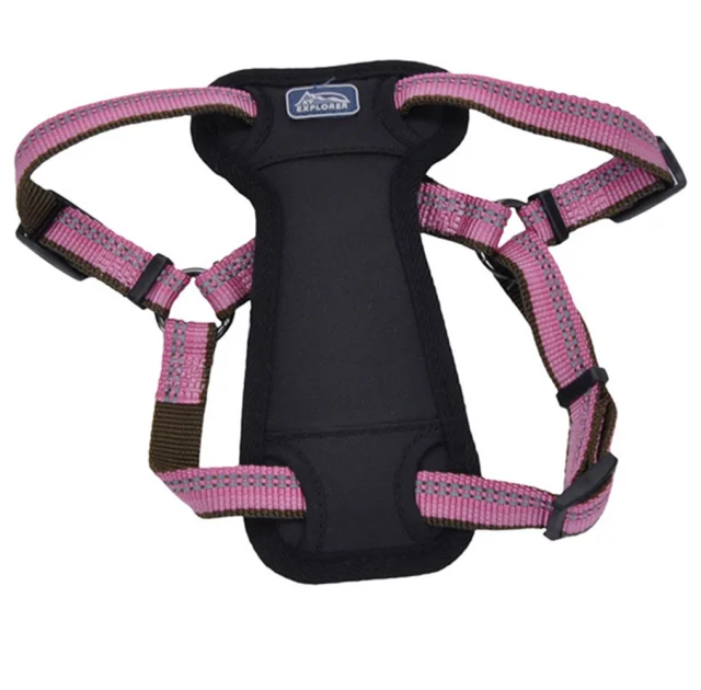 Нейлоновая шлея Coastal K9 Explorer c нагрудником для собак, розовый, 1.6×30-45 см