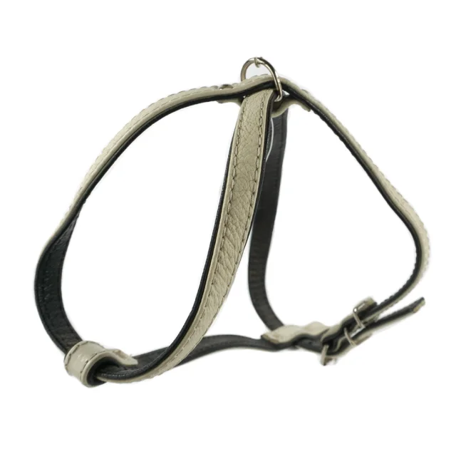 Шлейка Сristel универсальная, кожа, 15 мм, бело-чёрная