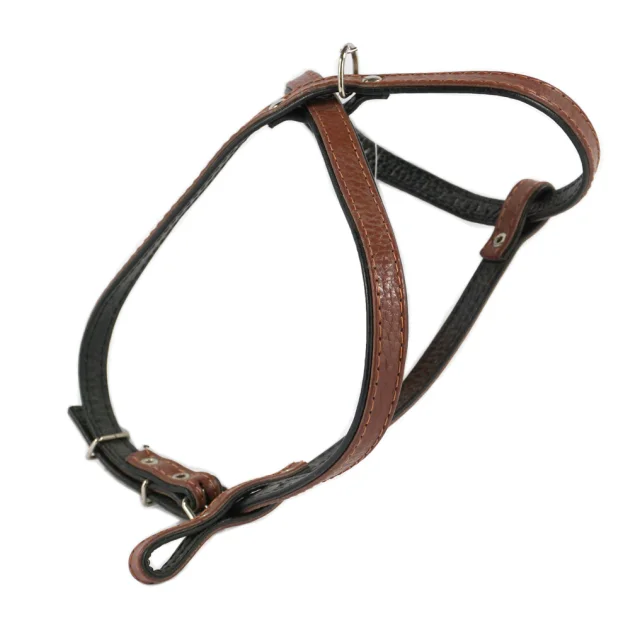 Шлейка Сristel универсальная, кожа, 15 мм, коричнево-чёрная