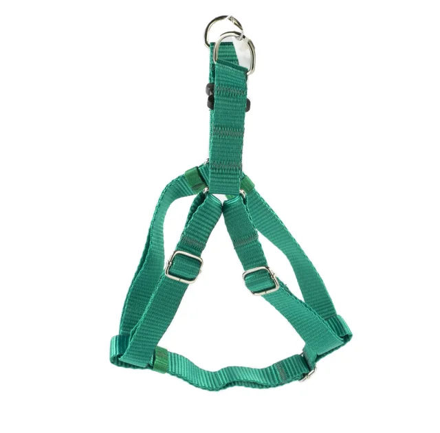 Шлейка Cristel для собак, 20 мм / 48-68 см / 48-68 см, нейлон с пластиковыми пряжками, прошитая, зелёная