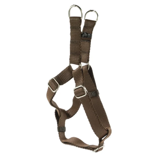 Шлейка Cristel для собак, 20 мм / 48-68 см / 48-68 см, нейлон с пластиковыми пряжками, прошитая, коричневая