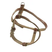 Шлейка Cristel для собак, кожа зенит, лакированная, "пикинеса", 14 мм / 30-40 см / 38-48 см, коньяк