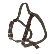Шлейка Cristel для собак, кожа зенит, лакированная, "пикинеса", 14 мм / 30-40 см / 38-48 см, коричневый