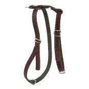 Шлейка Cristel для собак, кожа зенит, лакированная, прошитая, 10 мм / 29-35 см / 37-47 см, коричневый