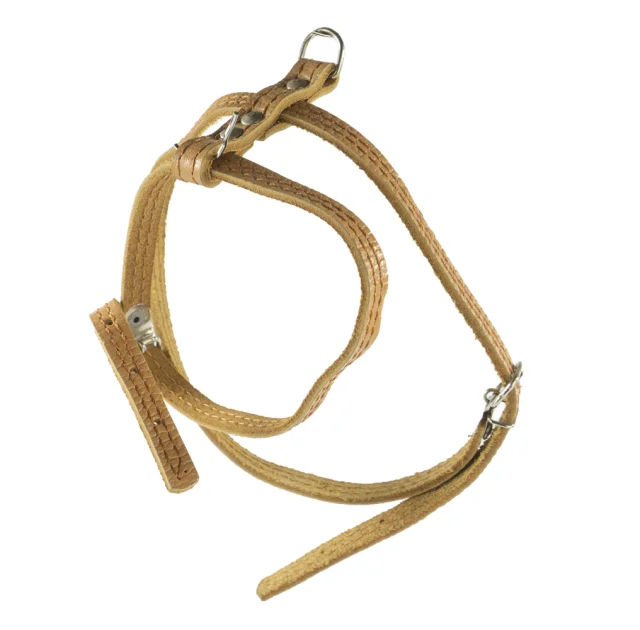 Шлейка Cristel для собак, кожа зенит, лакированная, прошитая, 10 мм / 29-35 см / 37-47 см, рыжий